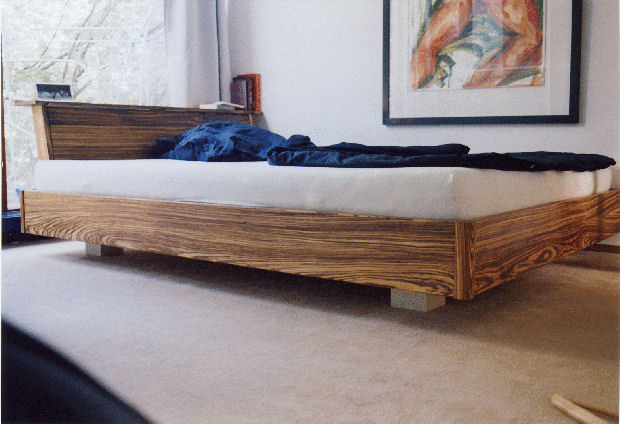 Custom Double Bed Made From Zebra Wood By A Berlin Based Artisan